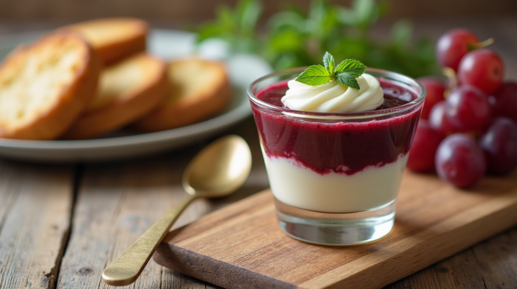 Trauben Dessert mit Mascarpone